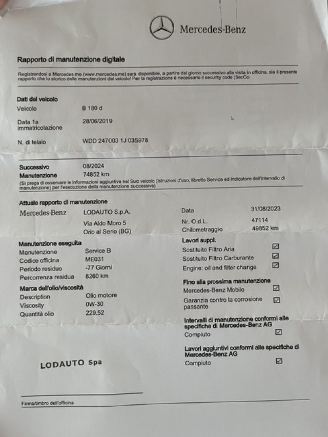 MERCEDES-BENZ B 180 usata, con Autoradio digitale