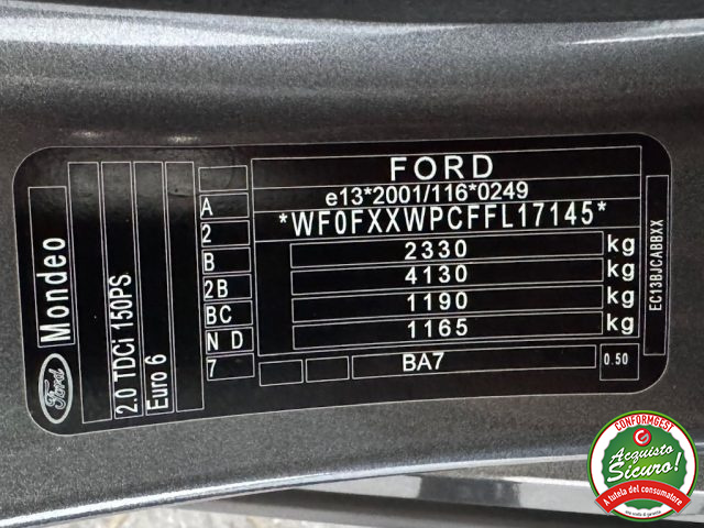 FORD Mondeo usata, con Sedile posteriore sdoppiato