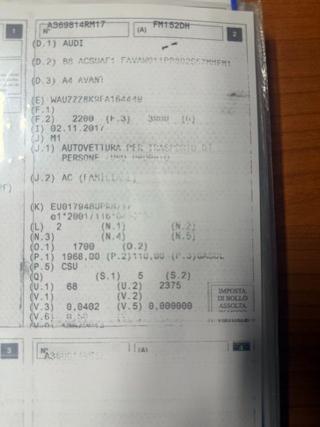 AUDI A4 usata, con Airbag Passeggero