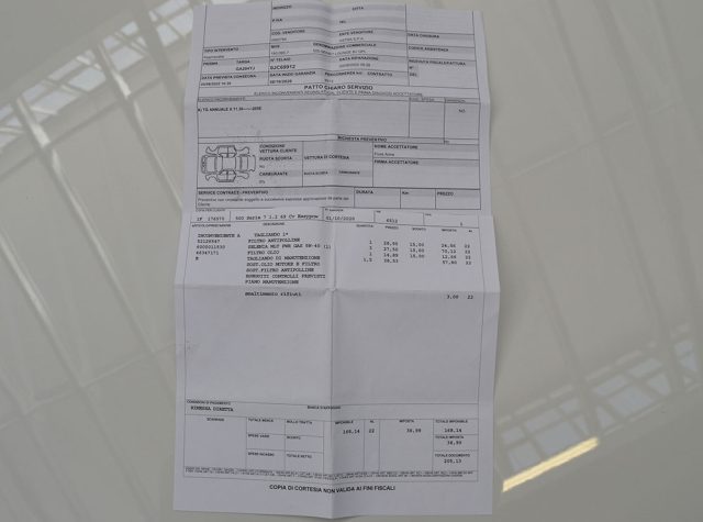 FIAT 500 usata, con Cronologia tagliandi