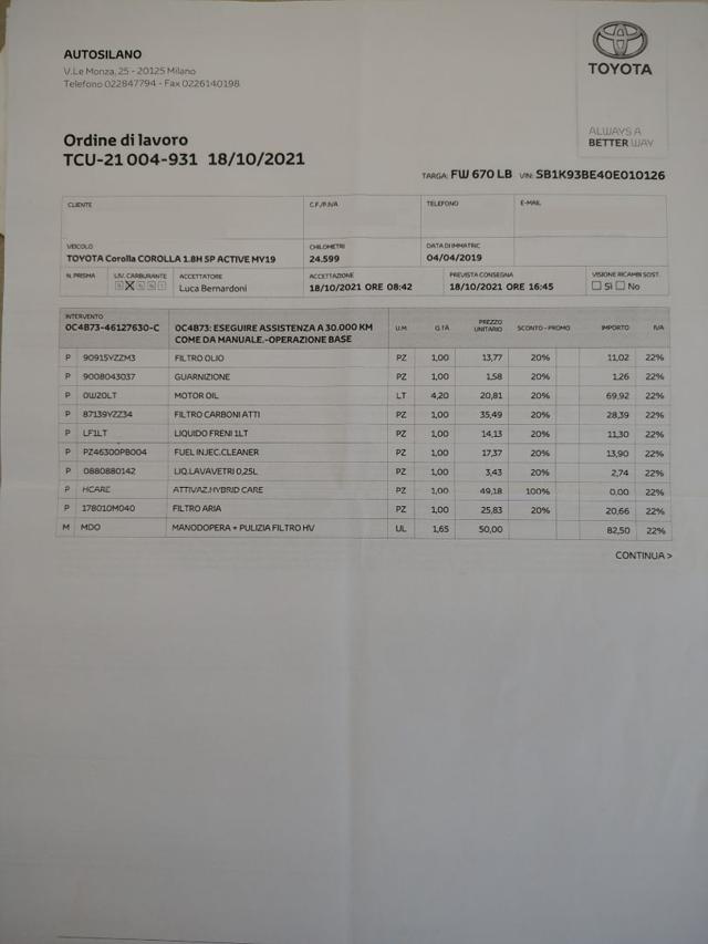 TOYOTA Corolla usata, con Isofix