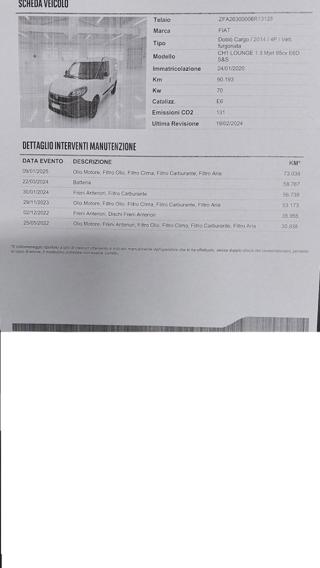 FIAT Doblo usata, con Monitoraggio pressione pneumatici