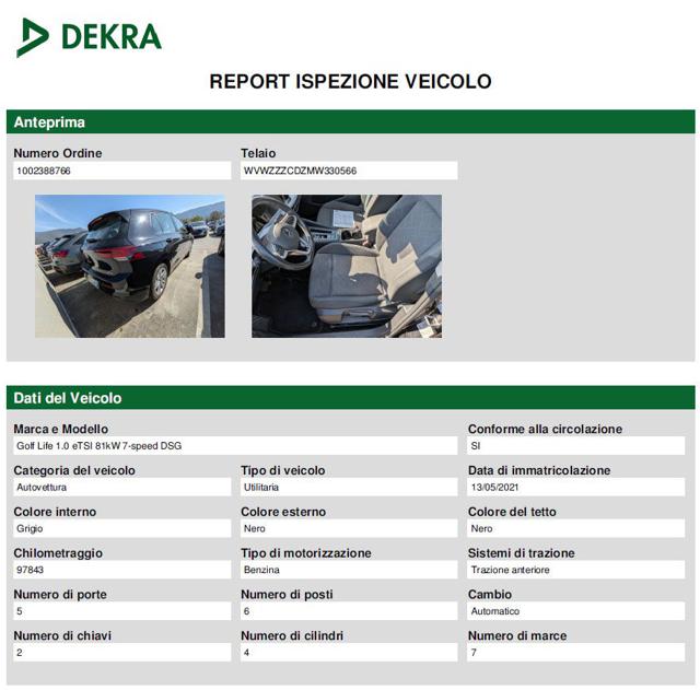VOLKSWAGEN Golf usata, con Sedile posteriore sdoppiato
