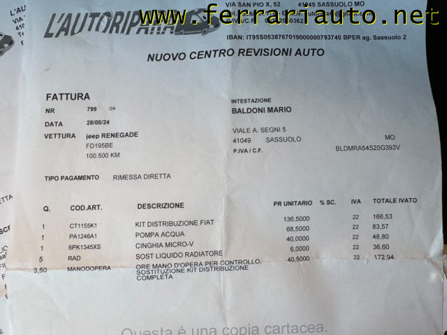 JEEP Renegade usata, con Filtro antiparticolato