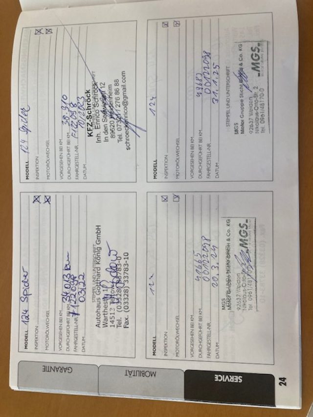 FIAT 124 Spider usata, con Volante in pelle