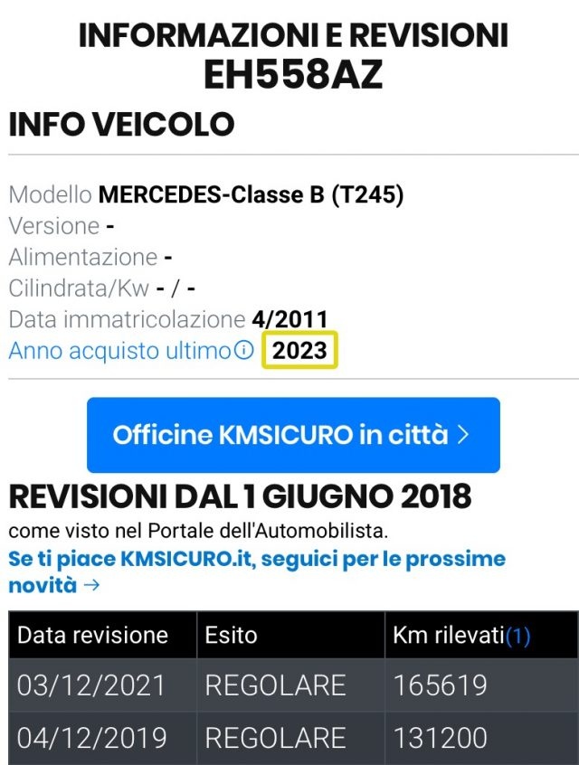 MERCEDES-BENZ B 180 usata, con MP3