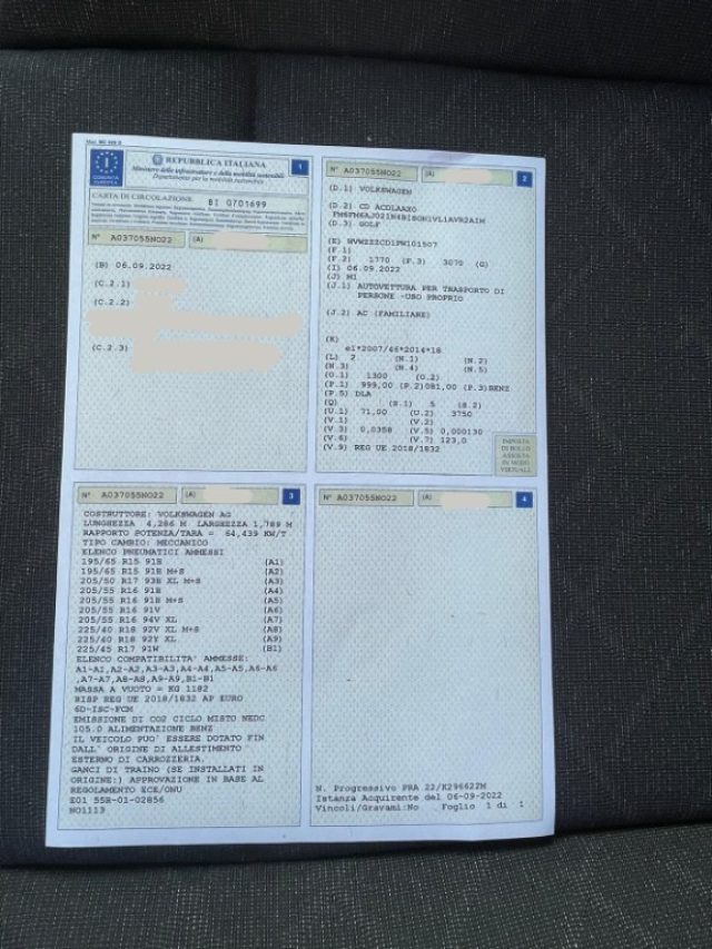 VOLKSWAGEN Golf usata, con Chiusura centralizzata