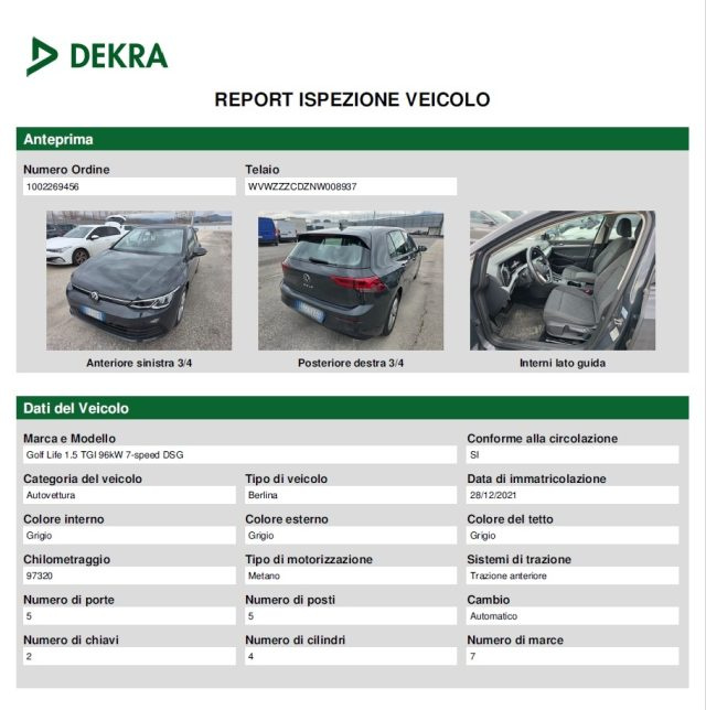 VOLKSWAGEN Golf usata, con Airbag testa