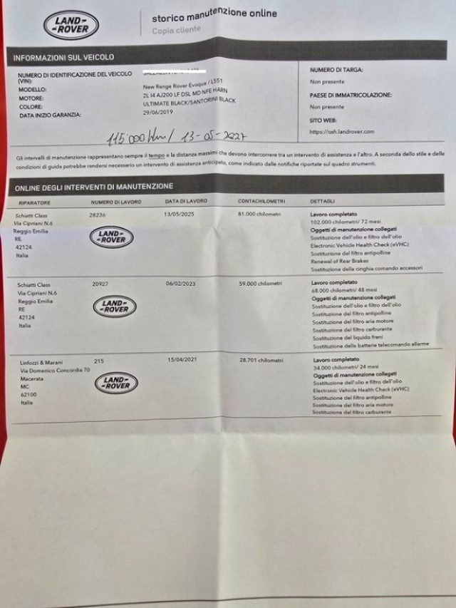 LAND ROVER Range Rover Evoque usata, con Interni in pelle