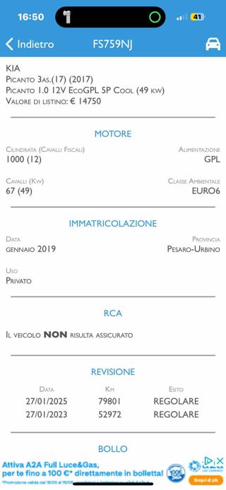 KIA Picanto usata, con Autoradio