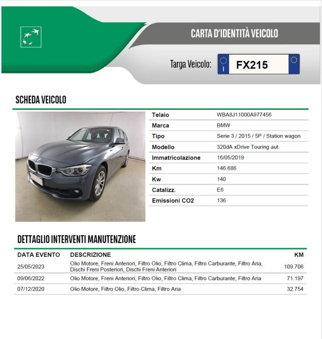 BMW 320 usata, con Start/Stop Automatico