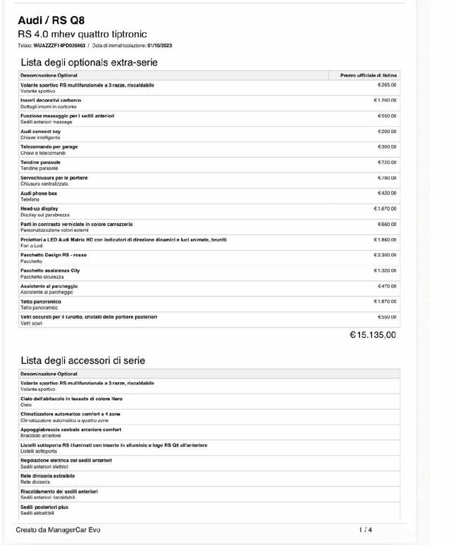 AUDI RS Q8 usata, con Servosterzo