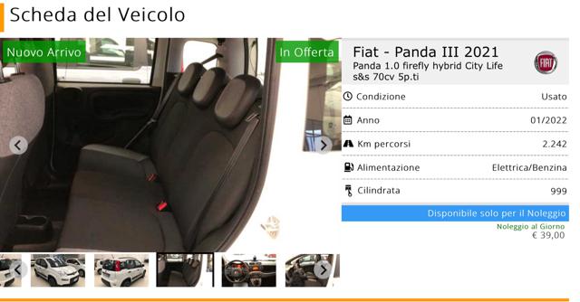 FIAT Panda usata, con Autoradio