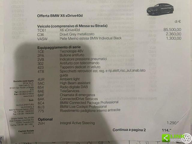 BMW X6 usata, con Sensore di pioggia