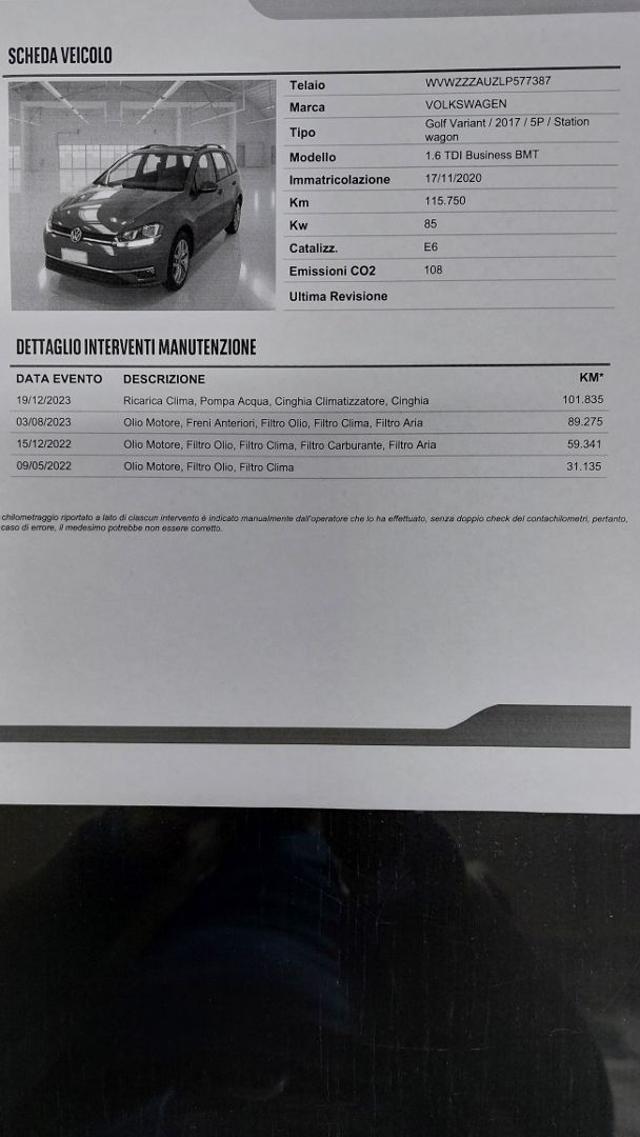 VOLKSWAGEN Golf Variant usata, con USB