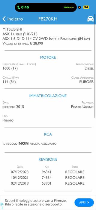 MITSUBISHI ASX usata, con Autoradio