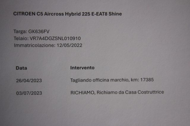 CITROEN C5 Aircross usata, con Chiusura centralizzata