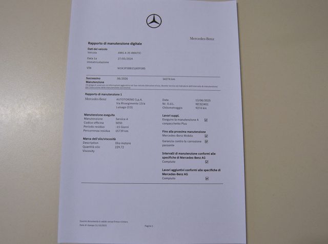 MERCEDES-BENZ A 35 AMG usata, con Immobilizzatore elettronico
