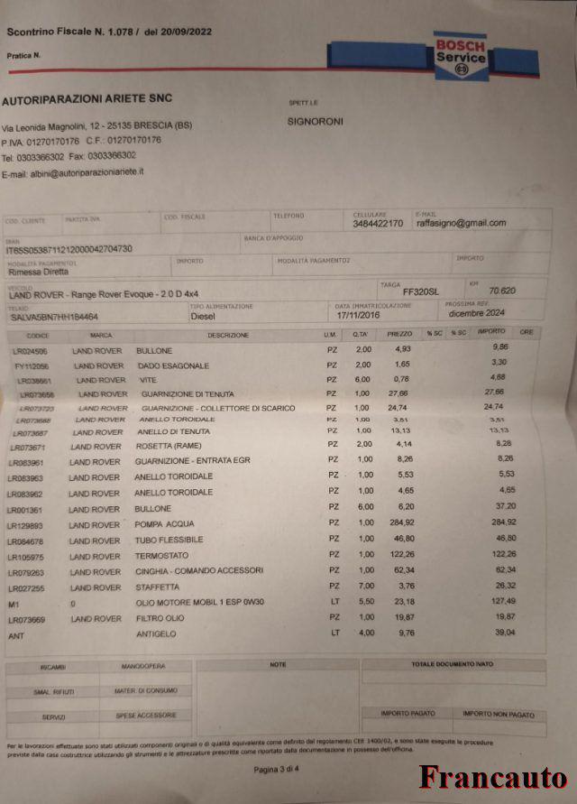 LAND ROVER Range Rover Evoque usata, con Fari Xenon