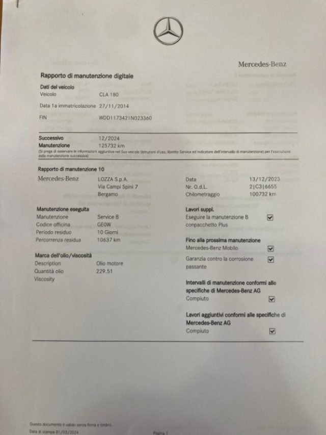 MERCEDES-BENZ CLA 180 usata, con Sedili sportivi