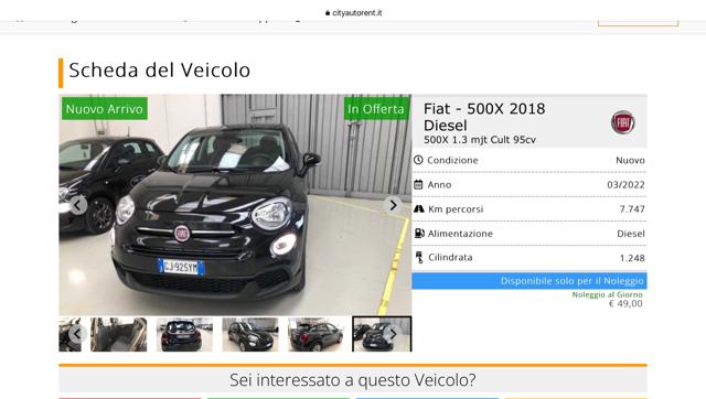 FIAT 500X usata, con Airbag laterali