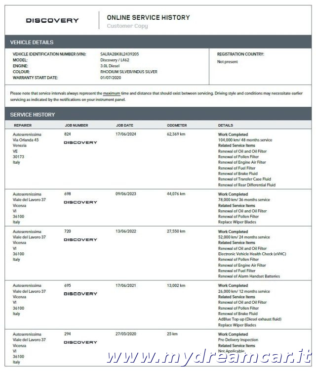 LAND ROVER Discovery usata, con Airbag laterali