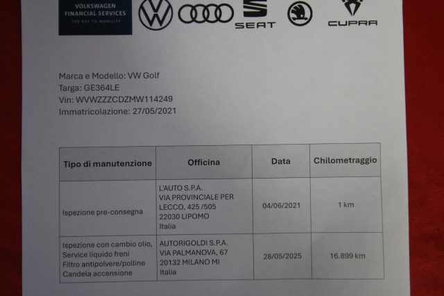 VOLKSWAGEN Golf usata, con Chiusura centralizzata