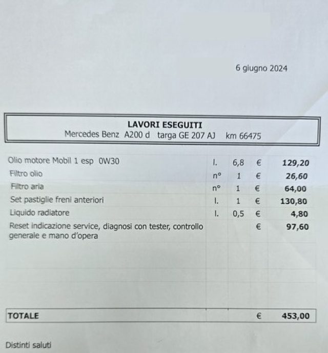 MERCEDES-BENZ A 200 usata, con Sedile posteriore sdoppiato