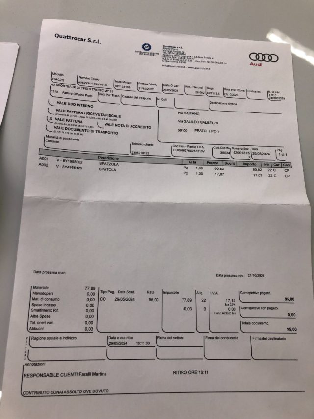 AUDI A3 usata, con Sensore di pioggia