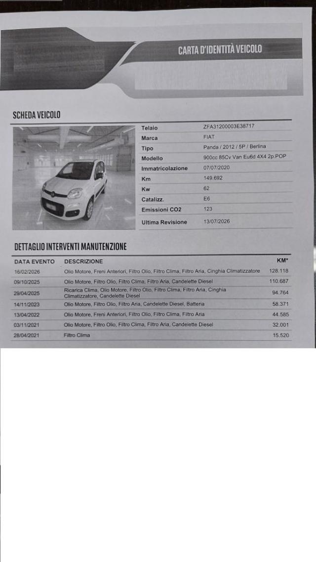 FIAT Panda usata, con Vivavoce