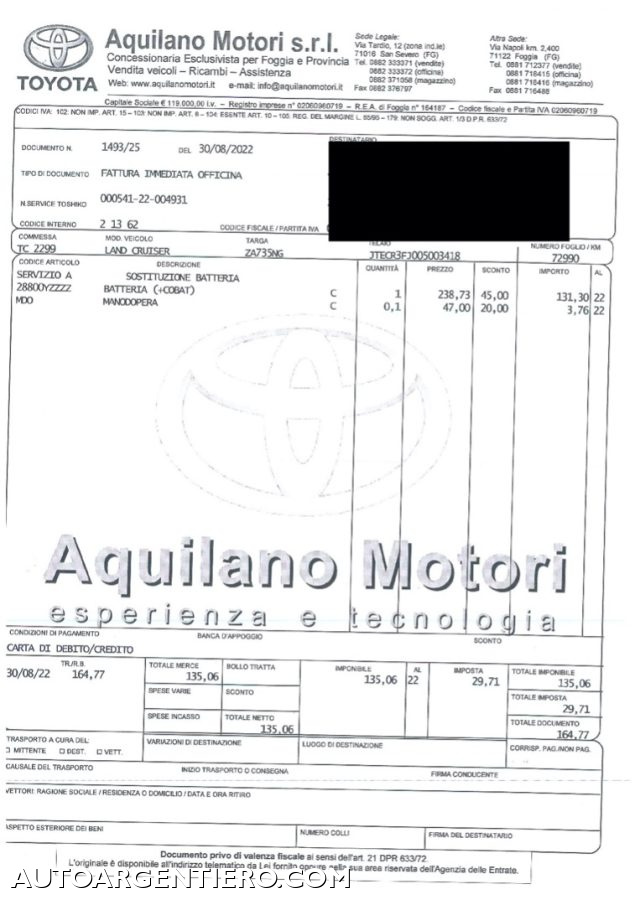 TOYOTA Land Cruiser usata, con Ruota di riserva