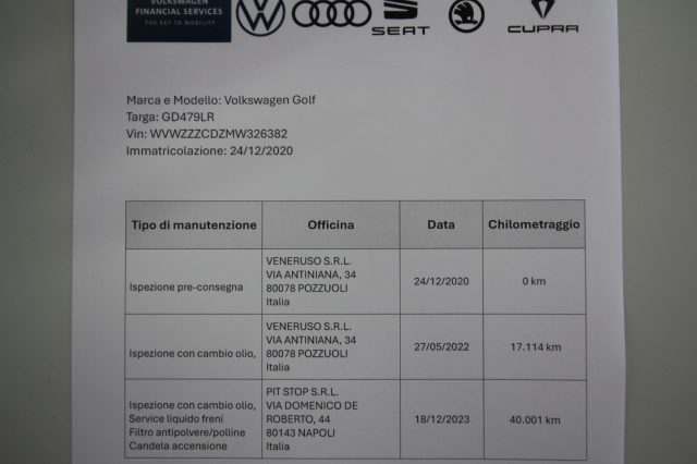 VOLKSWAGEN Golf usata, con Chiusura centralizzata