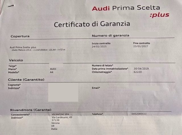 AUDI A4 usata, con Immobilizzatore elettronico