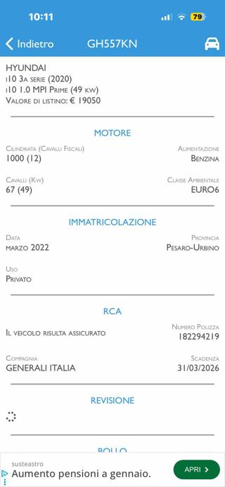 HYUNDAI i10 usata, con Autoradio