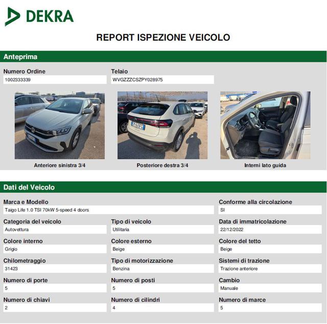 VOLKSWAGEN Taigo usata, con Airbag