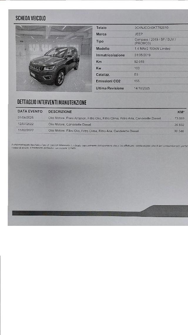 JEEP Compass usata, con Controllo vocale