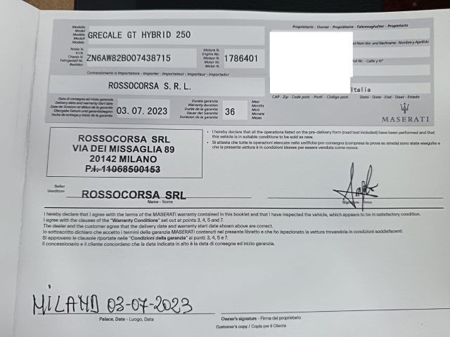 MASERATI Grecale usata, con Fendinebbia