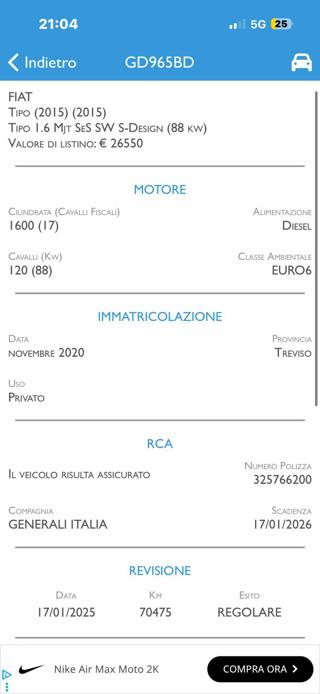 FIAT Tipo usata, con Autoradio