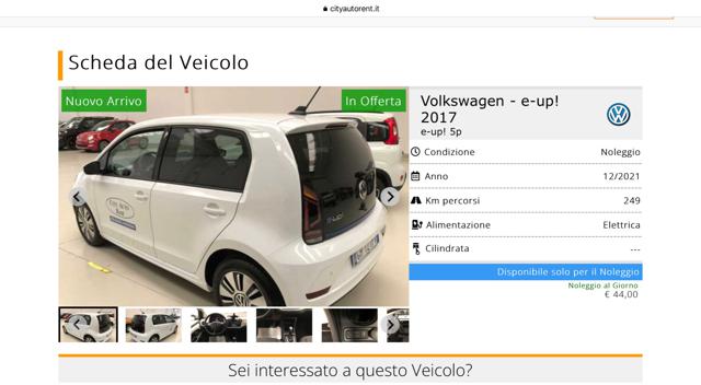 VOLKSWAGEN e-up! usata, con Airbag laterali