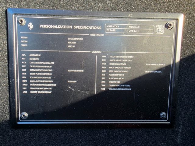 FERRARI 296 usata, con Antifurto