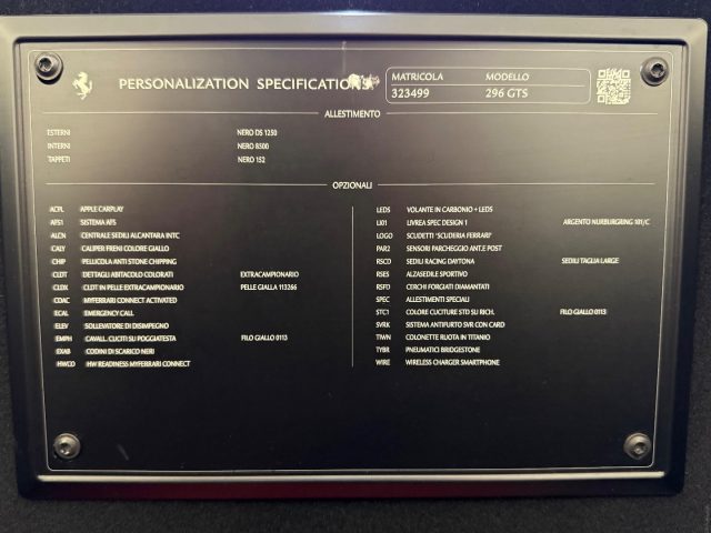 FERRARI 296 usata, con Immobilizzatore elettronico