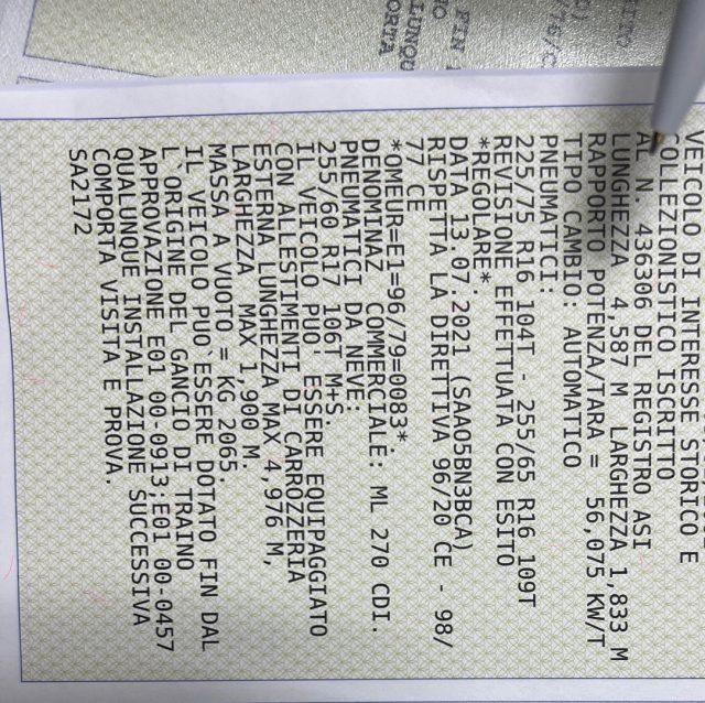 MERCEDES-BENZ ML 270 usata, con Climatizzatore