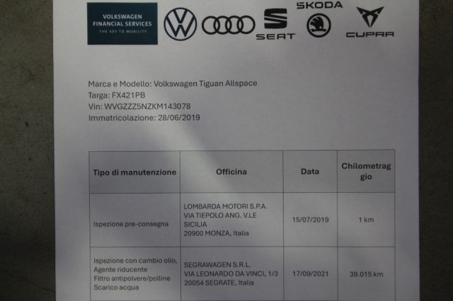 VOLKSWAGEN Tiguan Allspace usata, con Chiusura centralizzata