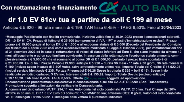DR MOTOR DR 1.0 EV usata, con Antifurto