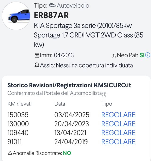 KIA Sportage usata, con Chiusura centralizzata telecomandata