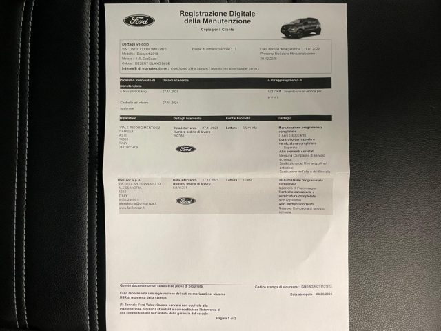 FORD EcoSport usata, con Luci diurne LED