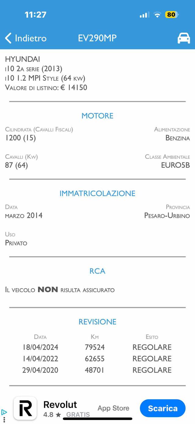 HYUNDAI i10 usata, con ESP