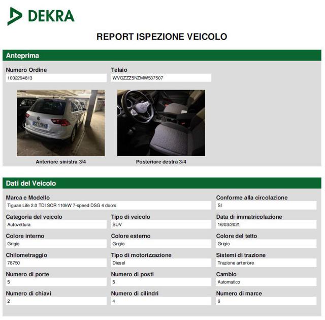 VOLKSWAGEN Tiguan usata, con Luci diurne LED