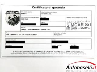 ABARTH 595 usata, con Climatizzatore