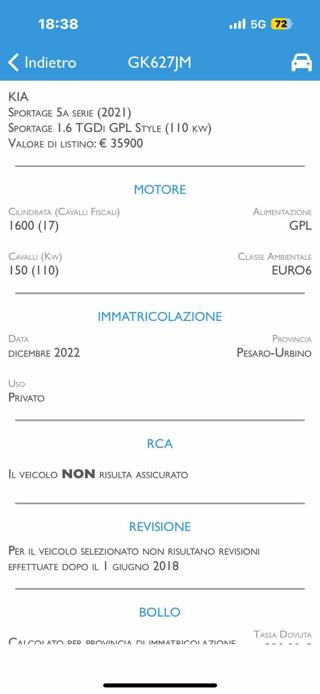 KIA Sportage usata, con Airbag